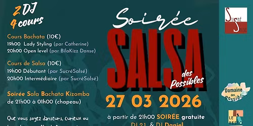 Soir\u00e9e Salsa Des Possibles le Vendredi 27 Mars 2026