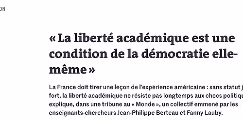 Panel "Les libert\u00e9s acad\u00e9miques: un d\u00e9fi en France et aux Etats-Unis?"