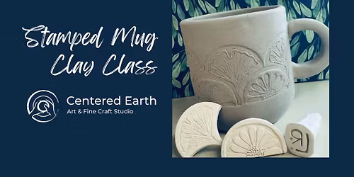 Custom Stamped Mug Clay Class at Centered Earth