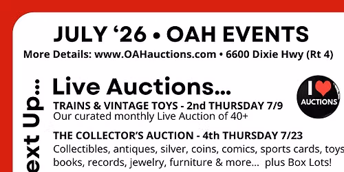 Trains & Toys - JULY - Live Auction 7\/9