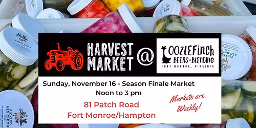 November 16 Harvest Market at Oozlefinch Season Finale