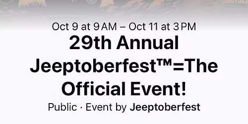 Jeeptober Fest 2026, Ocala FL
