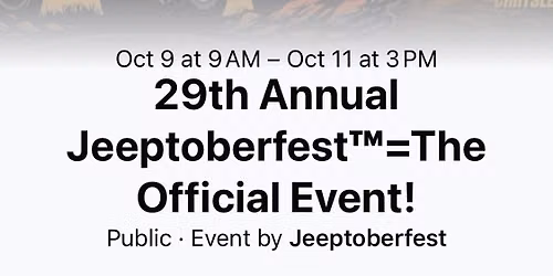 Jeeptober Fest 2026, Ocala FL