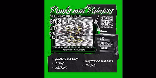 PUNKS & PAINTERS at Franklin\u2019s Tattoo and Supply is on Saturday July 25TH!!