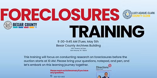 In Person Foreclosures Training 