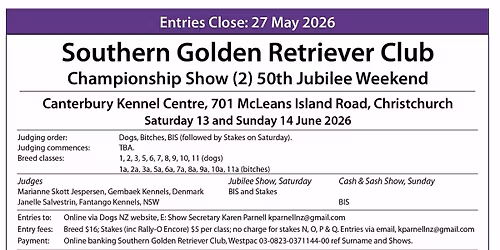 50th Anniversary Jubilee Championship Show.