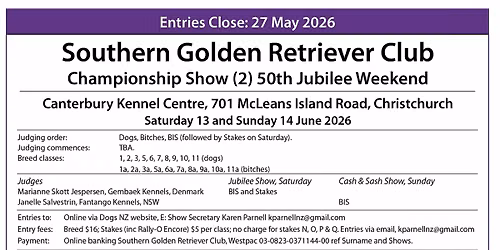 50th Anniversary Jubilee Championship Show.