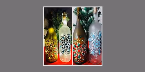 DIY Mandala Frosted Lighted Wine Bottle*Dec 16