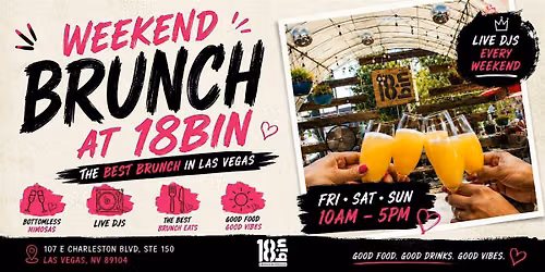 Weekend Brunch at 18bin | Bottomless Mimosas, Live DJs & the Best Brunch