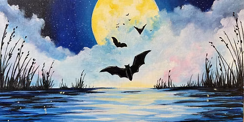 Spooky Bats paint and sip Newport Beach