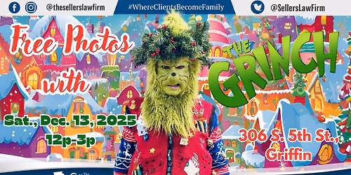 Free Photos with the Grinch from Sellers & Parker LLC