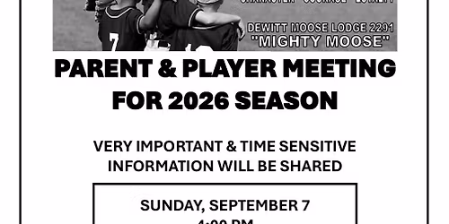 Lansing Original Little League 2026 Season Parent & Player Meeting