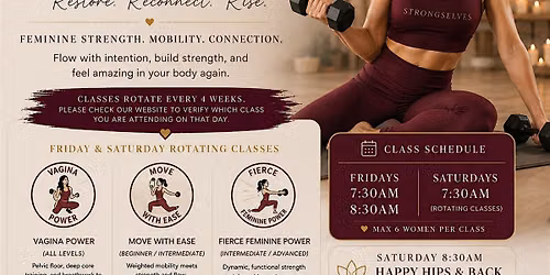 FRIDAY & SATURDAY FEEL & FLOW CLASSES FOR WOMEN \u2014 StrongSelves \u2728