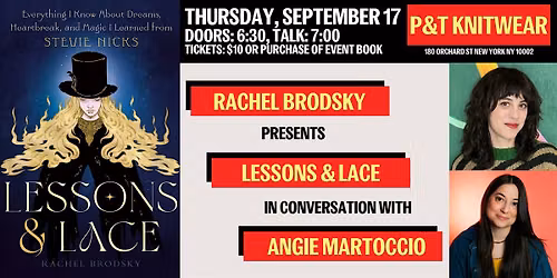 Rachel Brodsky presents Lessons & Lace, with Angie Martoccio