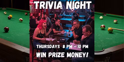 Trivia Night at Side Pokkets, Thursdays 8-10pm