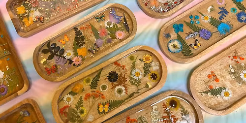 Resin Dried Flower Wood Tray