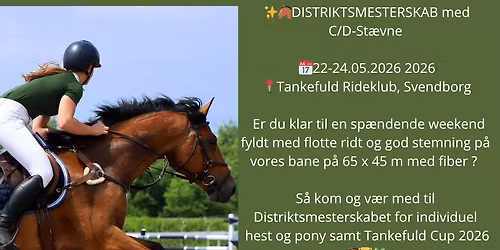 Spring - m. Individuelt Distriktsmesterskab for hest og pony (C\/D)