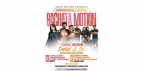 Inner Motion presents Bachata Motion Workshops + Sunday Social