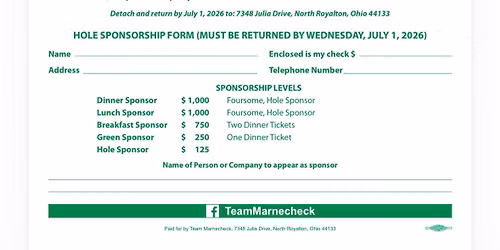 North Royalton Mayor Paul Marnecheck's 2nd Annual Golf Classic"