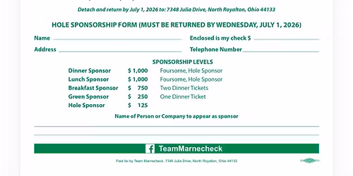 North Royalton Council President Paul Marnecheck's 2nd Annual Golf Classic"