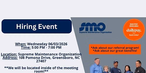 SMO Hiring Event - Greensboro