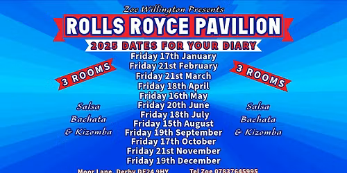 December 19th 2025 Rolls Royce 3 Room Salsa, Bachata & Kizomba Party