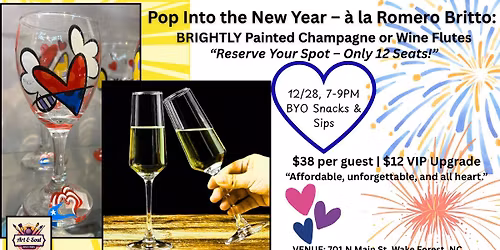 \ud83e\udd42Pop into the New Year \u2013 \u00e0 la Romero Britto: Acrylic Painted Pop-Art Champagne Flutes & Wine Glasse