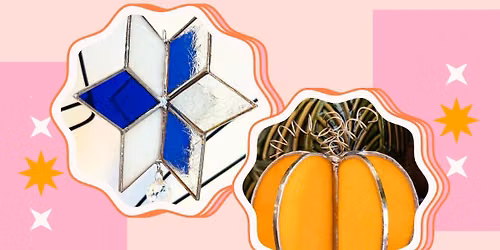 Stained Glass 3D MultiColored Diamond Spinner or 3D Pumpkin with Morgan's Stained Glass