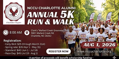 NCCU Charlotte Alumni Annual 5k Run\/Walk