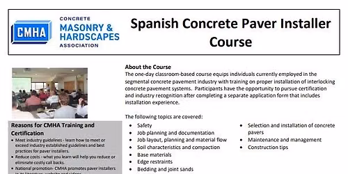 Spanish - CMHA Paver Installer Course