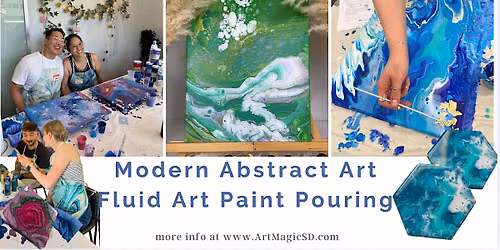 Fluid Art Sip and Paint Pouring - Modern Abstract Art Workshop | Oceanside