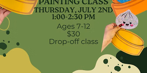Kid’s 3D Wooden Dumpling Painting Class (Ages 7-12)