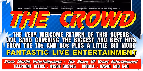 "THE CROWD" ARE PLAYING LIVE AT THE CARR LANE SPORTS AND SOCIAL CLUB GRIMSBY SATURDAY 24th JAN 2026