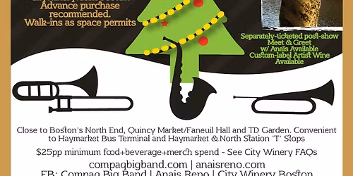 19-Pc Compaq Big Band @ 'Boston's Big Band Christmas' w\/ Special Guest Vocalist Ana\u00efs Reno - Early