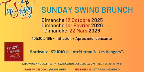 Sunday Swing Brunch - Initiation + Apr\u00e8s midi danse Swing
