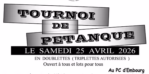 TOURNOI DE PETANQUE