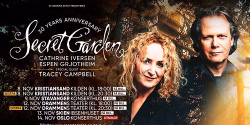 F\u00c5 BILL!! 09.11.25 | Kuppelhallen, STAVANGER KONSERTHUS | Jubileumskonsert med Secret Garden