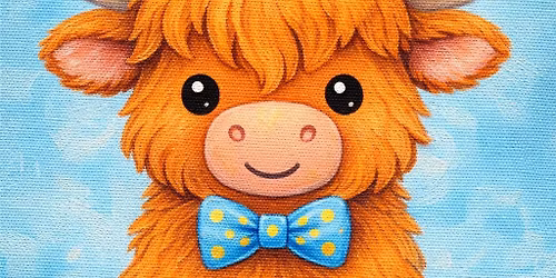 Highland Cow Kids Painting Class 