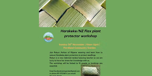 Harakeke weaving plant guards