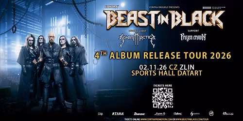 Beast In Black, Sonata Arctica, Frozen Crown - 4th Album Release Tour 2026 | ZL\u00cdN - hala Datart