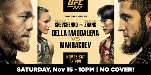 UFC 322 at Tom's Watch Bar - NO COVER