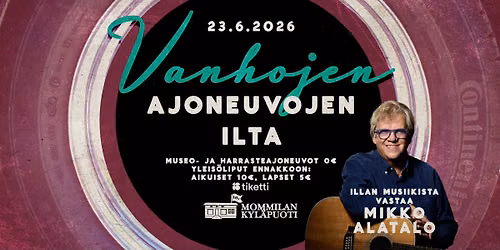 VANHOJEN AJONEUVOJEN ILTA 2026