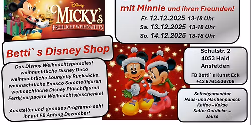 Disney Weihnachtsmarkt in Betti`s Disney Shop (Betti`s Kunst Eck)