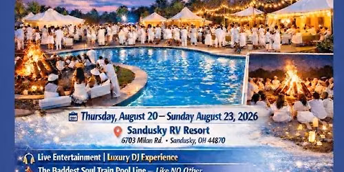 The All-White Pool and Bonfire Party Sandusky RV