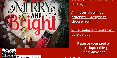 Sip and Craft Christmas door sign party