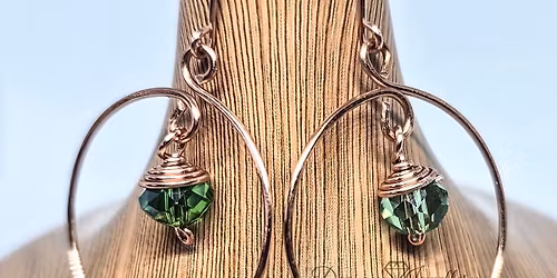 Drop Bead Hooped Earrings 