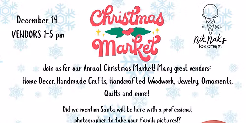 Christmas Market @ NikNak\u2019s Ice Cream