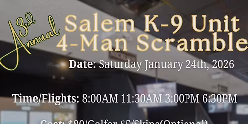 Indoor K9 4 person golf scramble 