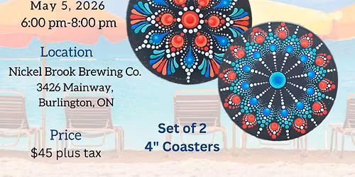 Burlington-Tropical Coastal Vibe Coaster Set Dot-Painting Workshop