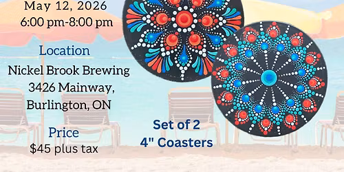 Burlington-Tropical Coastal Vibe Coaster Set Dot-Painting Workshop